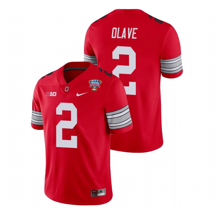 Ohio State Buckeyes Men's NCAA Chris Olave #17 Scarlet Sugar Bowl 2021 Player College Football Jersey TZR8349VO